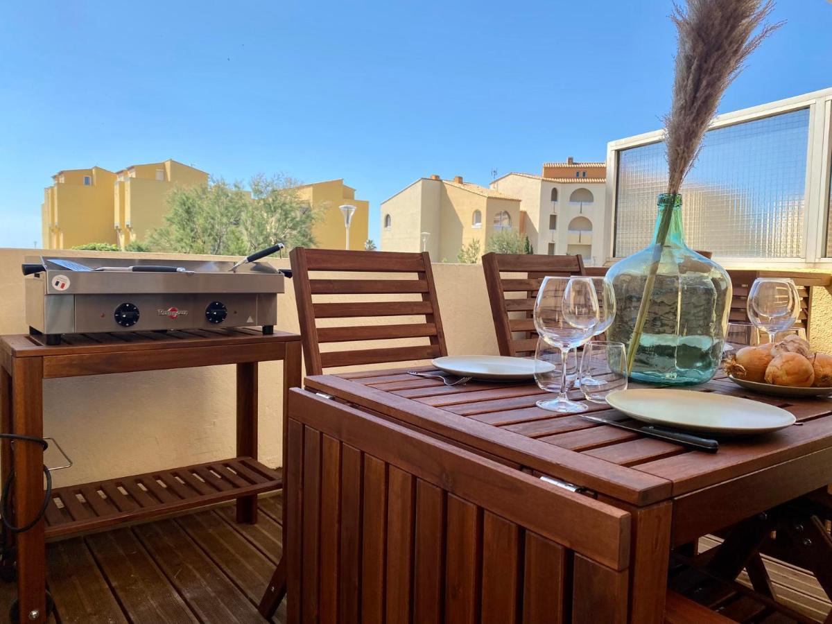 Terrasse Vue Mer 2 Pieces A Leucate Avec Piscine Apartment Bagian luar foto