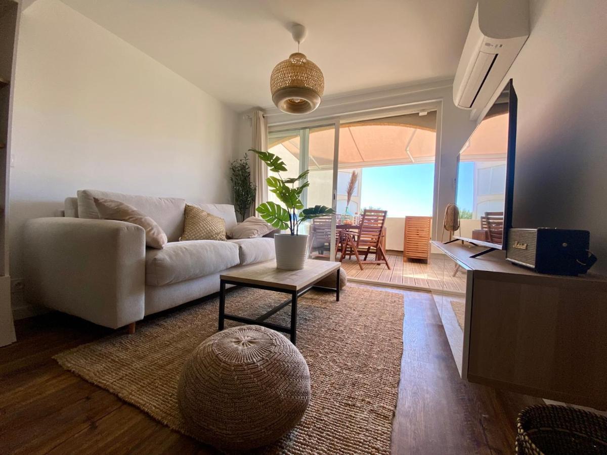 Terrasse Vue Mer 2 Pieces A Leucate Avec Piscine Apartment Bagian luar foto